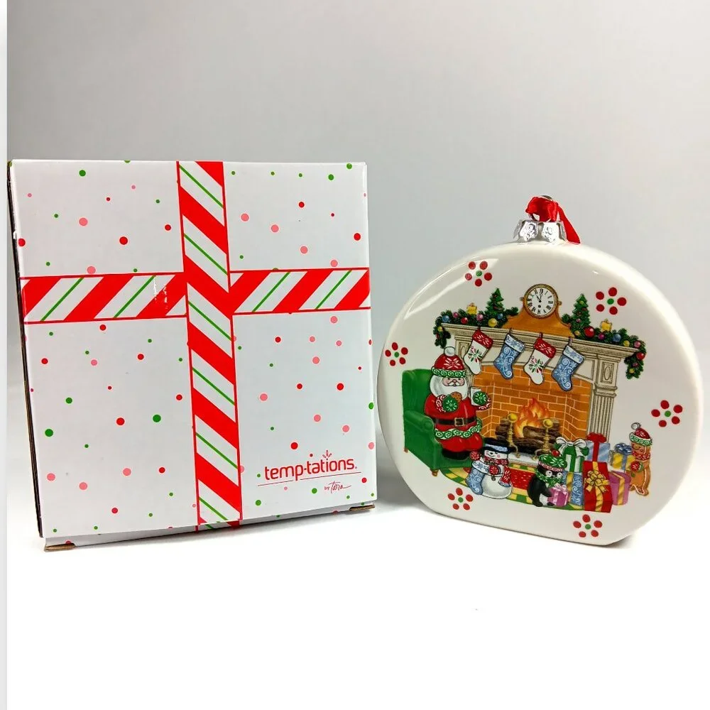 TEMPTATIONS-Christmas-Ornament-SANTA-w/Recipe-Holiday Decoration-Gift- Party - Picture 2 of 7